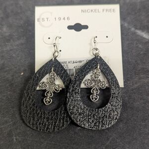 Elegant Black and Silver Earrings